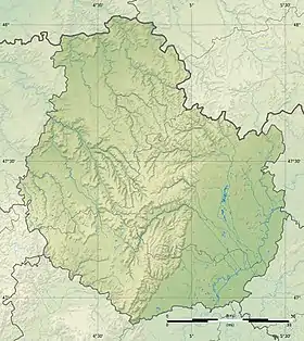 Vidu situon de Châteauneuf-en-Auxois kadre de Côte-d'Or