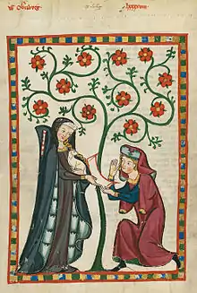 Codex Manesse: Aŭtora bildo pri Konrado de  Altstetten