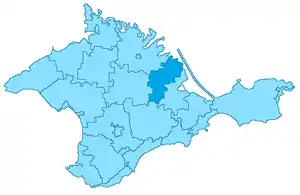 Niĵnegorska distrikto sur la mapo de Krimeo