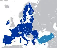 Malhelblue: membrolandoj el Eŭropa Unio, Helblue: Aliaj membroj