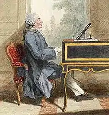 Egidio Duni ĉe sia piano, ĉirkaŭ 1760