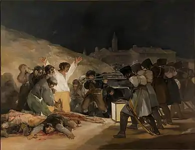 La tria de majo en Madrido de Goya.