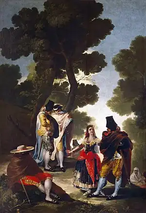 La promenejo de Andaluzio aŭ La maja y los embozados, pentraĵo de Goya en 1777, ene de la ĝenrisma serio de la kartonoj por murtapetoj.