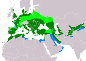 Natura arealo

﻿ Reproduktaj teritorioj
﻿ Ĉiujare prezencoj
﻿ Vintrejoj