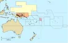 La Germana Kolonia Imperio, montranta la Germanan Novgvineon brune