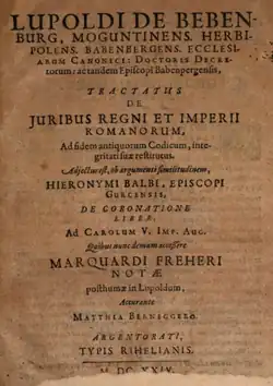 "Traktaĵo pri juro en laRomiaj regno k imperio",verko eldonita en 1624