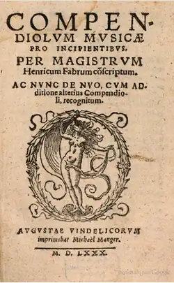 Compendiolum musicae, unue eldonita en 1548