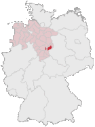 situo de la distrikto Wolfenbüttel en Germanio