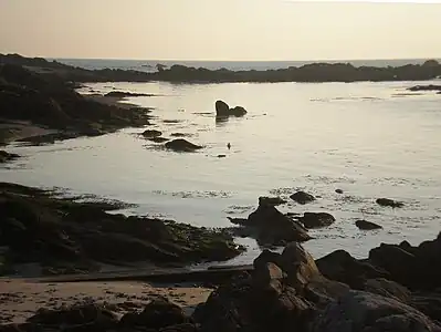 Roka bordo de la pinto de Le Croisic, ĉe la loko « Port aŭ Rocs »