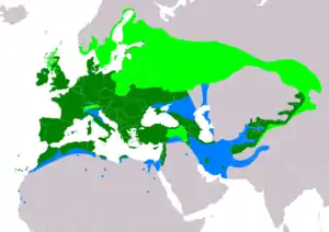 Natura arealo

﻿ Reproduktaj teritorioj
﻿ Ĉiujare prezencoj
﻿ Vintrejoj