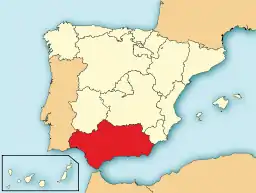 Situo de Andaluzio enkadre de Hispanio