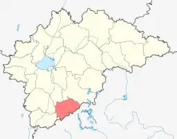 La distrikto de Marjovo sur la mapo de la Novgoroda provinco