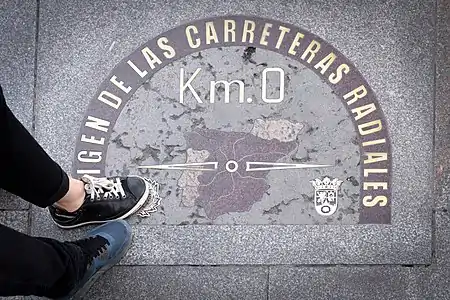 Nula kilometro en la Puerta del Sol.