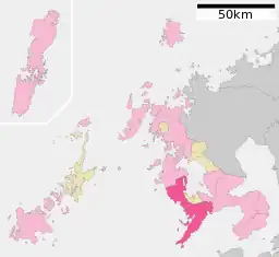 Situo de Nagasako enkadre de Gubernio Nagasaki