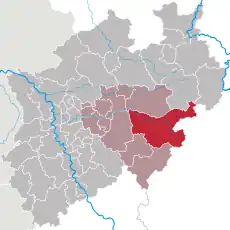 situo de la distrikto Hochsauerland en Nordrejn-Vestfalio