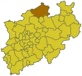 situo de la distrikto Steinfurt en Nordrejn-Vestfalio