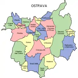 Partoj de urbo Ostrava