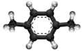 Strukturo de la 1,4-Dumetilbenzeno