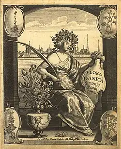 Bildo el la libro "Flora Danica", eldonita en 1648.