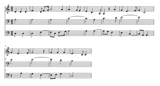 Example of a prolation canon. Agnus Dei el Missa l'homme armé super voces musicales de Josquin Desprez