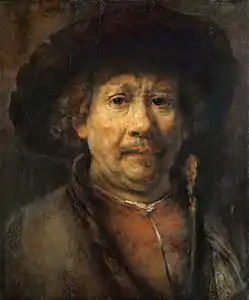 Memportreto, Vieno ĉ. 1655, oleo sur juglando, tranĉita. Kunsthistorisches Museum, Vieno