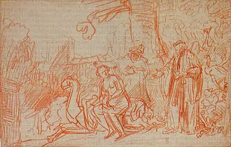 Suzana kaj la maljunuloj, desegno, 1634