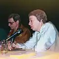 Ursula Le Guin kun Harlan Ellison en Oregono, 1984