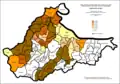 Brckoko kroaziarren proportzioa asentamenduen arabera 1981