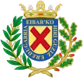 Eibarko ezkutua; herriko santua da San Andres.