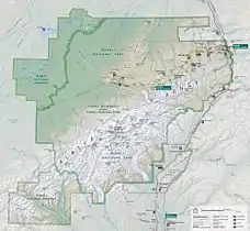 Denali Parke Nazionalaren mapa.