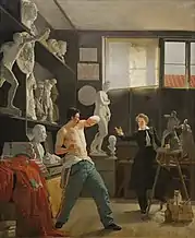 The Sculptor Christen Christensen Working with a Live Model in His Studio, 1827)