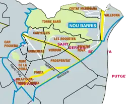 Nou Barris auzoko mapa.