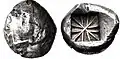 Liziako txanpona. K.a. 520-470 inguru. Atzeko trokel higatuarekin kolpatua «CNG: eAuction 409. LYCIA, Uncertain. Circa 520-470/60 BC. AR Stater (18mm, 9.18 g).» www.cngcoins.com (Noiz kontsultatua: 2023-03-03)..