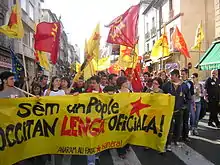 2007an Béziersen okzitaniar hizkuntzaren alde egindako manifestazioa.