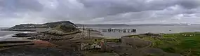 Bracelet Bay, Mumbles eta Swansea Bay, Mumbles itsasargitik ikusita.