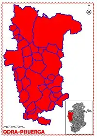 Eskualdearen mapa, udalerrika zatiturik.