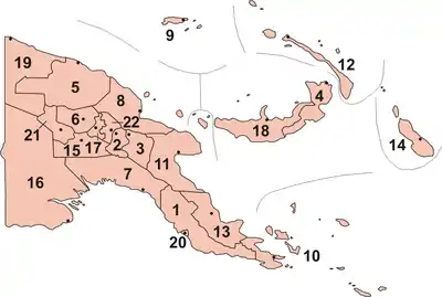 Papua Ginea Berriko banaketa administratiboa