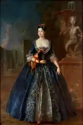 Anna Orzelska txakurrarekin (c. 1728)