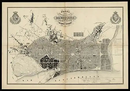 Eixample edo Zabalgunearen antzinako planoa.