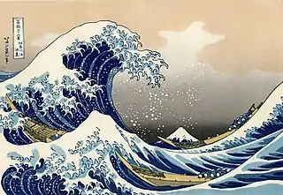 Kanagawako olatu erraldoia, Hokusai margolari japoniarraren lana.