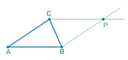 Planoa lauzatzen duen triangelu diagrama