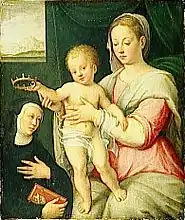 Ama Birjina eta haurra santa Barbararekin, 1590 – 95 inguruko lana, Louvre Museoa.