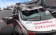 خسارت به آمبولانس فلسطینی در حملات هوایی اسرائیل
