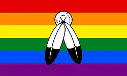 Kaksihenkisten (two-spirit) pride-lippu