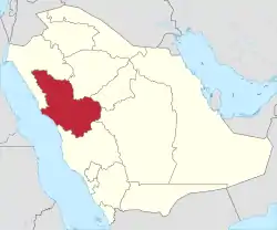 Provinssi Saudi-Arabian kartalla