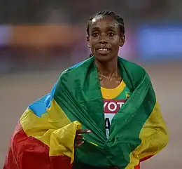 Almaz Ayana Pekingin MM-kilpailuissa 2015.