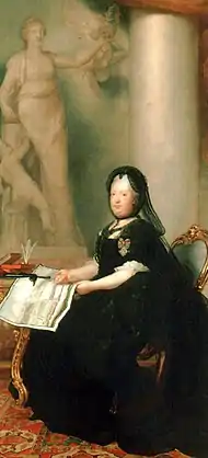 Keisari Maria Teresian suruaikainen muotokuva, 1773, Wienin taidehistoriallinen museo.