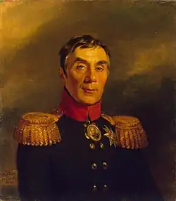 Aleksei Araktšejev, George Dawen maalaama muotokuva vuodelta 1824.