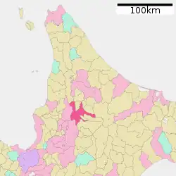 Asahikawan sijainti Hokkaidōn pohjoisosassa.