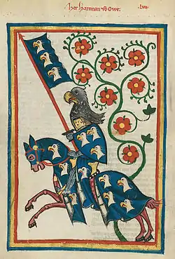 Hartmann von Aue, Codex Manesse, 1300-luvun alku.